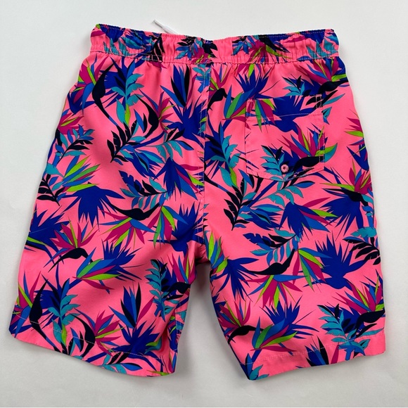 Lands’ End Pink Floral Swim Trunks Kids Size Large - Picture 11 of 11